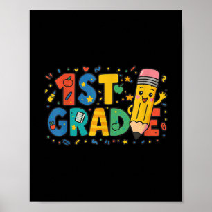 Poster Lápis De Primeiro Grau De Volta À Escola 1rua