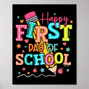 Poster Lápis do Primeiro Dia de Aula Professor Crianças C
