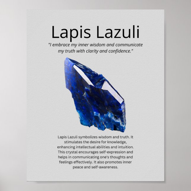 Poster Lapis Lazuli Crystal Significado (Frente)