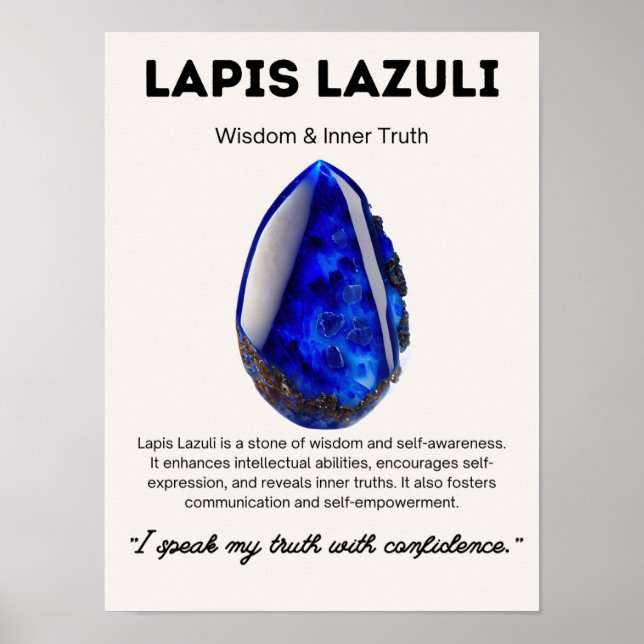 Poster Lapis Lazuli Stone Crystal Significa (Frente)