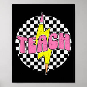 Poster Lápis Xadrez Ensina Relâmpago Volta às Aulas