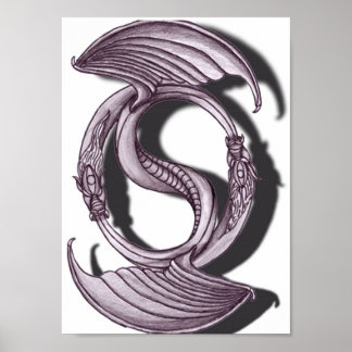 Poster lápis Yin Yang Dragon
