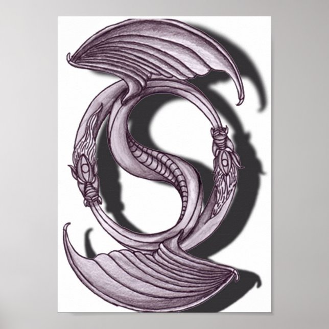 Poster lápis Yin Yang Dragon (Frente)