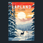 Poster Lapland Finlândia Viagem Art Vintage<br><div class="desc">Lapland retro vetor viagem design. A Lapónia é a região mais setentrional da Finlândia conhecida pela sua vasta natureza selvagem subártica,  pelas suas zonas de esqui e pelos seus fenômenos naturais.</div>