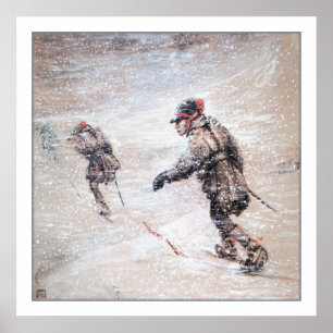 Poster Laplanders em uma tempestade de neve