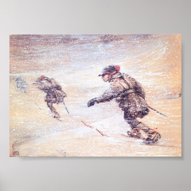 Póster Lapões em tempestade de neve - nevasca de Lappar (Frente)