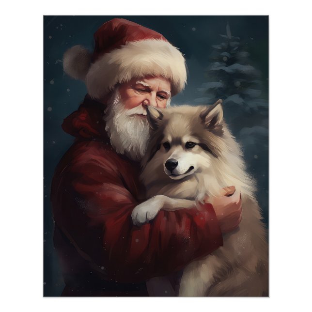 Póster Lapphund Santa Claus Festivo (Frente)