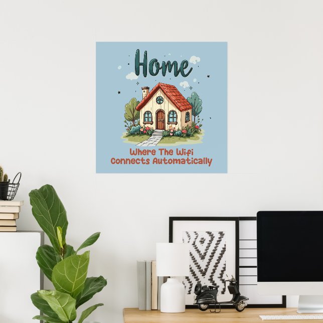 Poster Lar Aconchegante de Cottagecore Arte de Casa Capri (Escritório em casa)