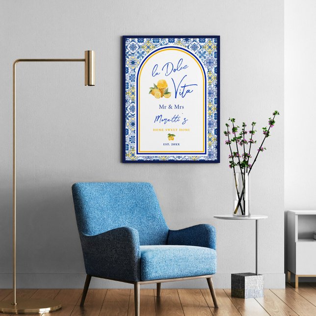 Poster Lar Decoração Personalizada de Azulejos Mediterrân (Criador carregado)