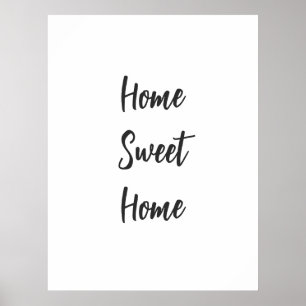 Poster Lar doce lar, simples muro branco, minimalista