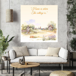 Poster "Lar é onde está o algodão" Flores selvagens russa