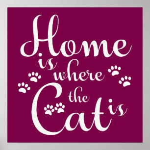 Poster Lar é onde o Gato é pequenas patas