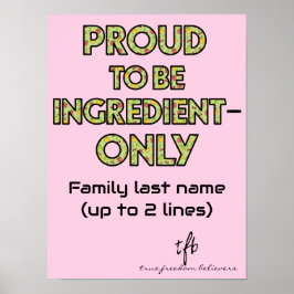 Poster Lar Pequeno Somente Com Ingredientes