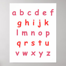 Poster Laranja Alphabet Lowercase Letters Professor Kid R