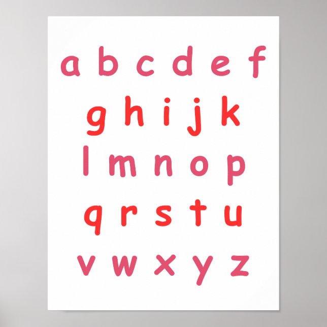 Poster Laranja Alphabet Lowercase Letters Professor Kid R (Frente)