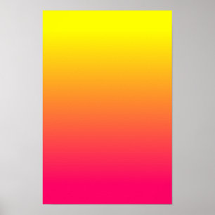Póster Laranja Amarelo Rosa Ombre
