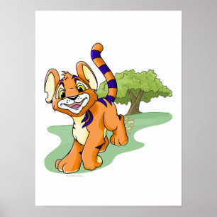 Póster Laranja-aventureira Kougra na Ilha Misteriosa