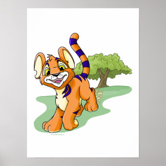 Póster Laranja-aventureira Kougra na Ilha Misteriosa