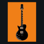 Póster Laranja Black Pop Art Elétrico<br><div class="desc">Ilustrações de Desenhos Gráficos de Instrumentos Musicais</div>