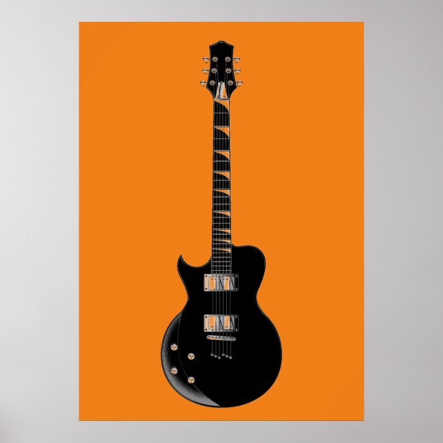 Póster Laranja Black Pop Art Elétrico (Frente)