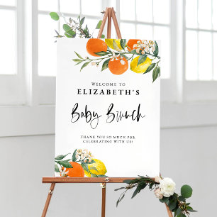 Poster Laranja Botânica e Lemon Garland Baby Brunch