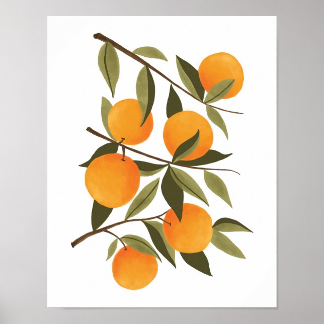 Poster Laranja Branch Botânico Citrus Home Decor (Frente)