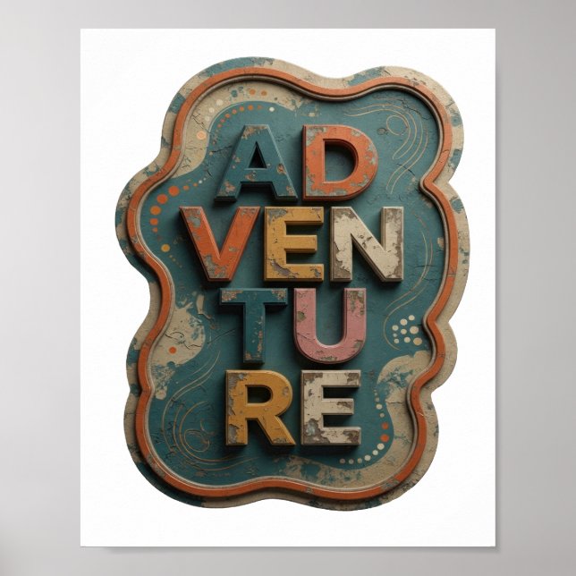 Poster Laranja Chic DESIGN Gráfico de AVENTURA (Frente)