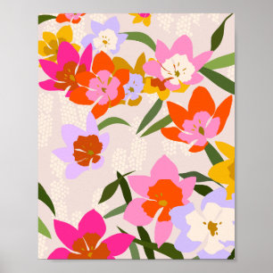 Poster Laranja Cor-De-Cor-De-Cor-De-Rosa Lilac E Amarelo