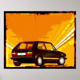 Poster Laranja de GTi MkI do golfe