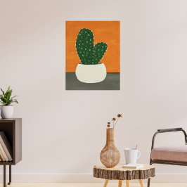 Poster Laranja e Cinza Acrílico Potente