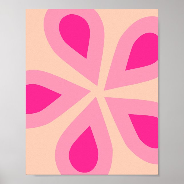 Poster Laranja E Floral Rosa (Frente)