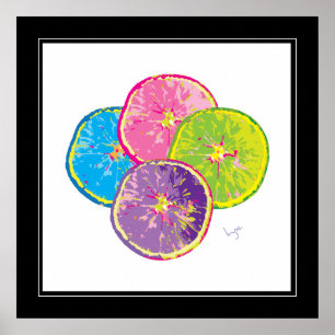 Póster Laranja Fatias Pop Art Colorido