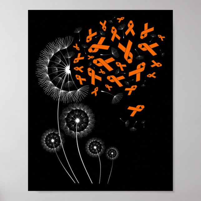 Poster Laranja Fita e Leucemia Dandelion Mon (Frente)