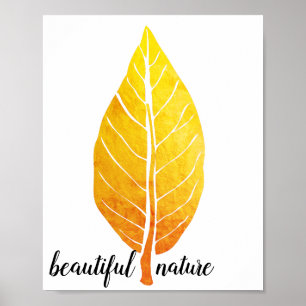 Poster Laranja Folha russa Natureza Amor Pintura de Arte