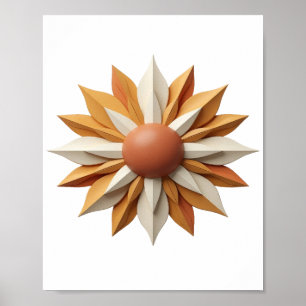 Poster Laranja Fresca FLOR LARANJA E BRANCA Design Modern
