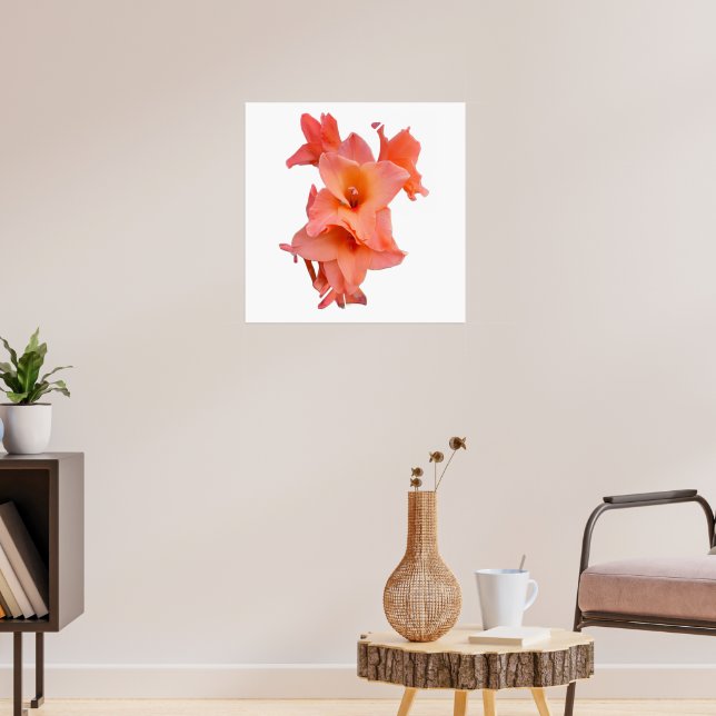 Poster Laranja Gladiolus Floral (Sala de Estar 3)