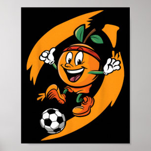Poster Laranja Jogando Futebol 