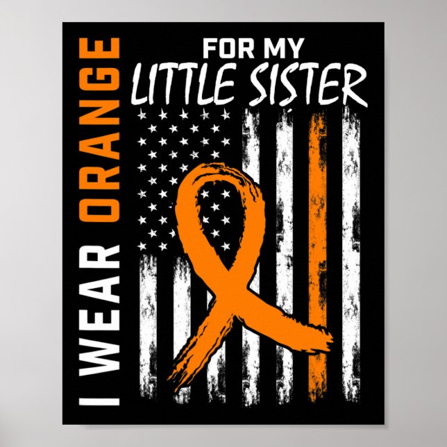 Poster Laranja Para A Minha Irmã Cancer De Leucemia Aware (Frente)
