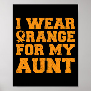 Poster Laranja Para Minha Tia Leucemia Cancer de Consciên
