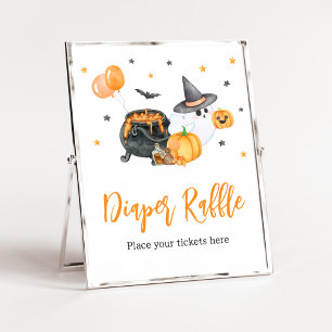 Poster Laranja Pequeno Boo Chá de fraldas Fantasma Raffle