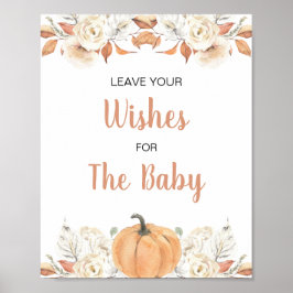 Poster Laranja Pumpkin Russo Desejos Florais para Bebê