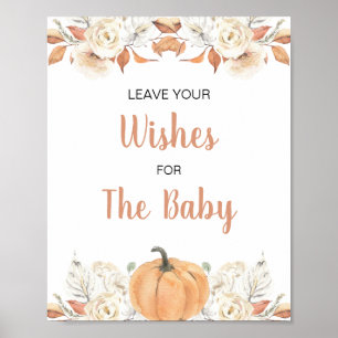 Poster Laranja Pumpkin Russo Desejos Florais para Bebê