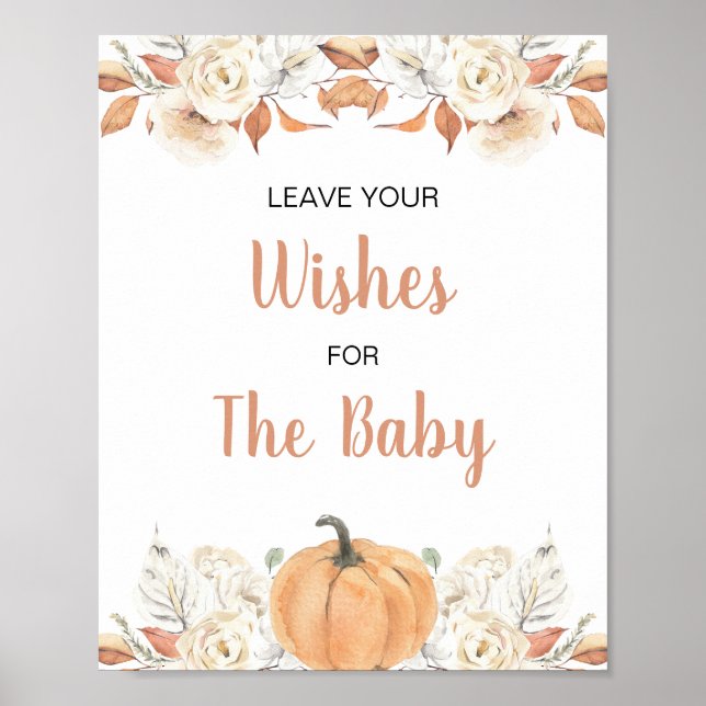 Poster Laranja Pumpkin Russo Desejos Florais para Bebê (Frente)