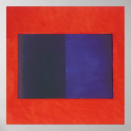 Póster laranja vermelha em azul