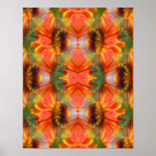 Poster Laranja Zinnia Abstrato