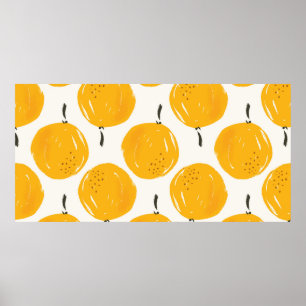 Poster Laranjas aquarelas fruta ilustração manual pintada