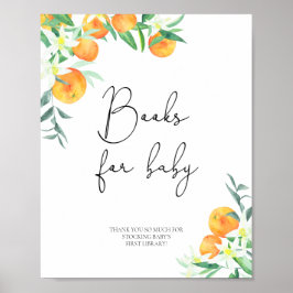 Poster Laranjas aquarelas, livros para bebês