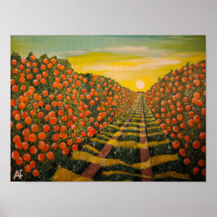 Poster Laranjas de Valência Pintura de Alfred Fox
