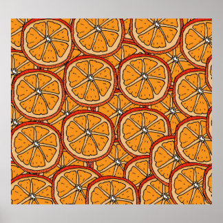 Poster Laranjas Desenhadas À Mão: Sem Costura