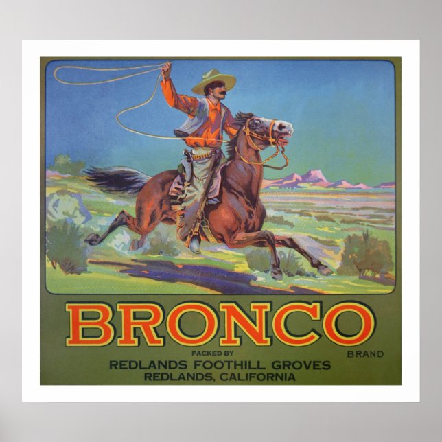 Póster "Laranjas do Bronco", c.1900 (lito colorido) (Frente)